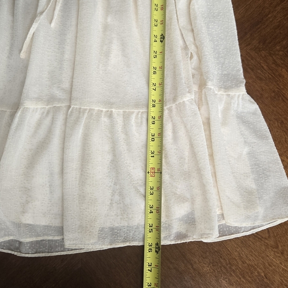 LC Lauren Conrad Ivory Sheer Dress. Size M - Picture 3 of 9